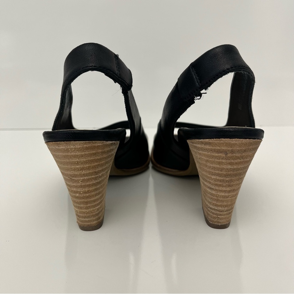PAUL GREEN Savanah Slingback Peep Toe Leather Sandals in Black Women US 5 - Picture 10 of 13